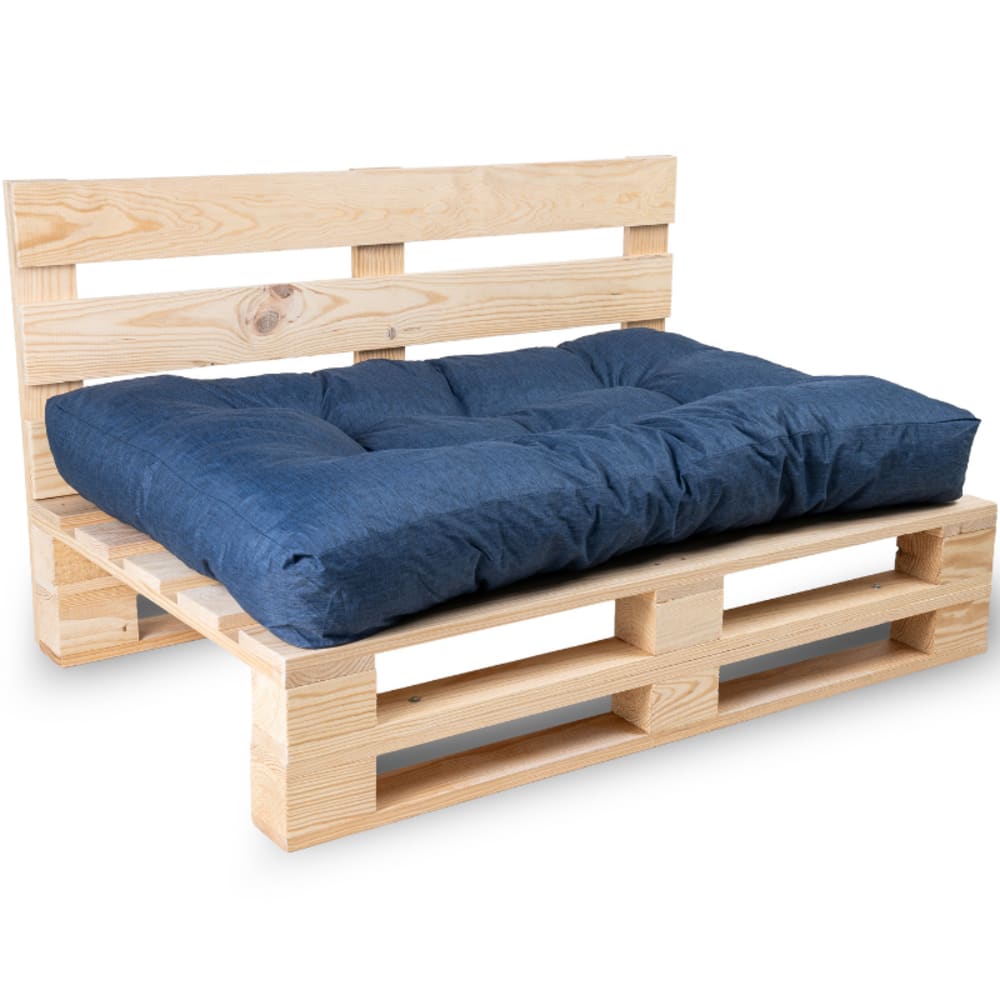 Coussins palette assise en polyester 120x80x15 cm bleu - Maisons du Monde