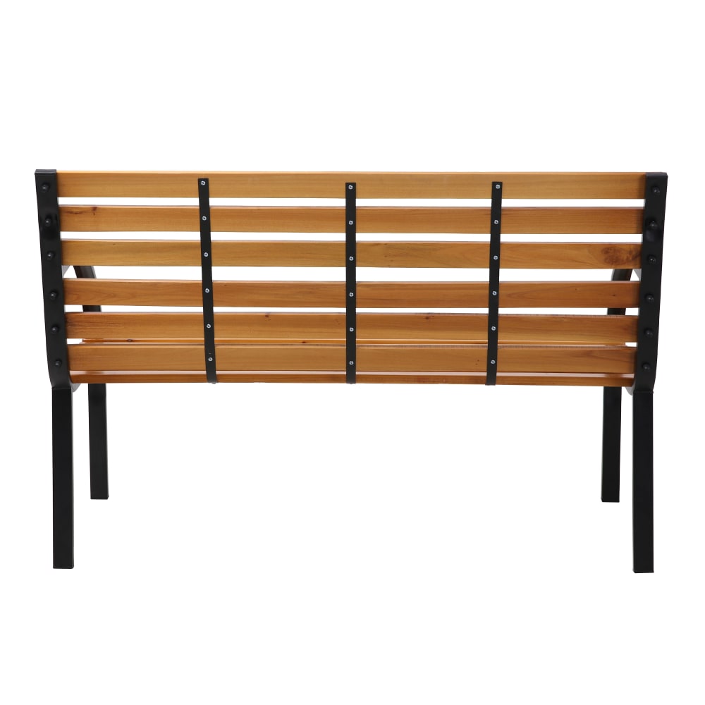 Banc de jardin pour 2 personnes, en bois, marron, 122x60x83 cm