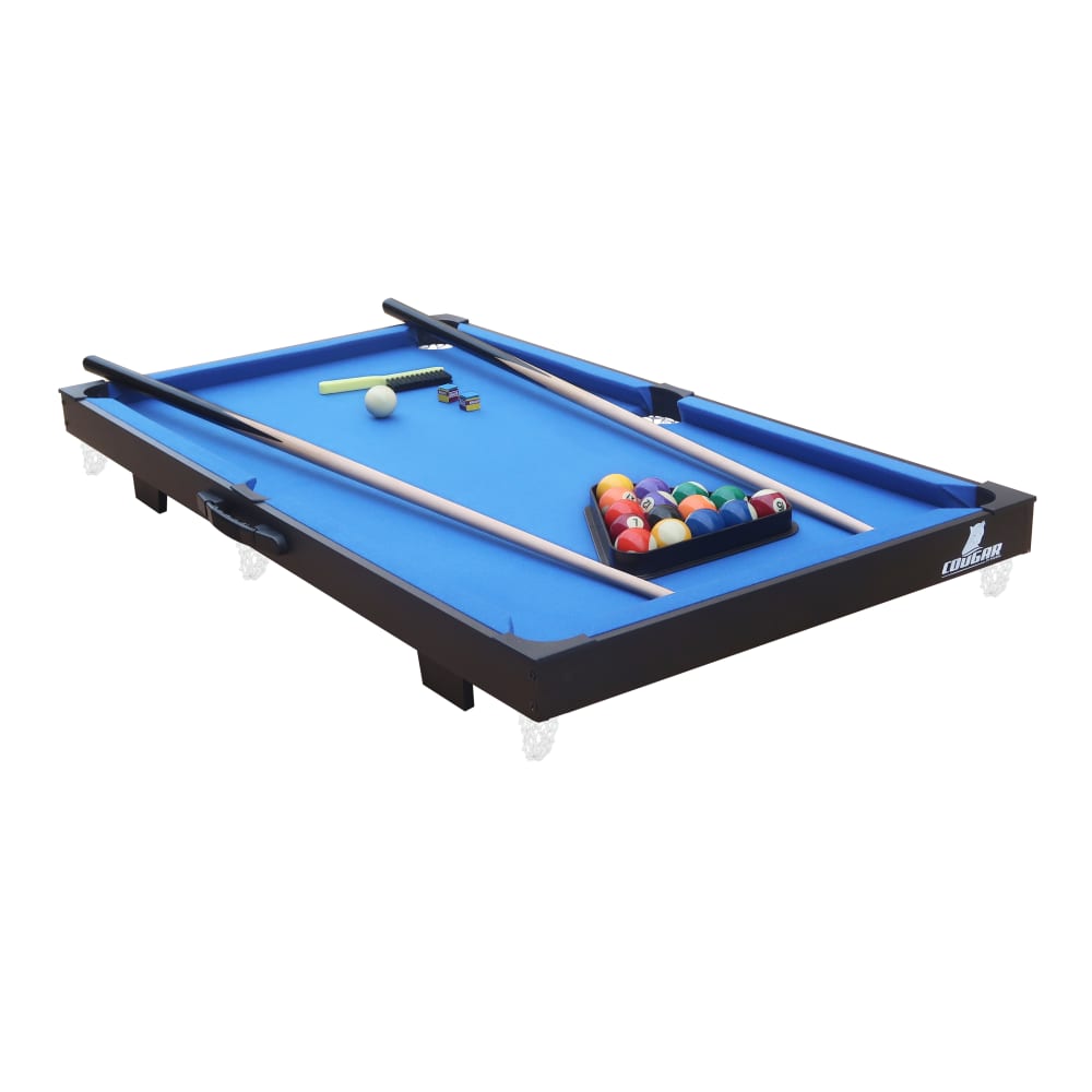 Cougar Mini Billardtisch Tragbar 118 x 64 x 12 cm, blau style modern - Holz
