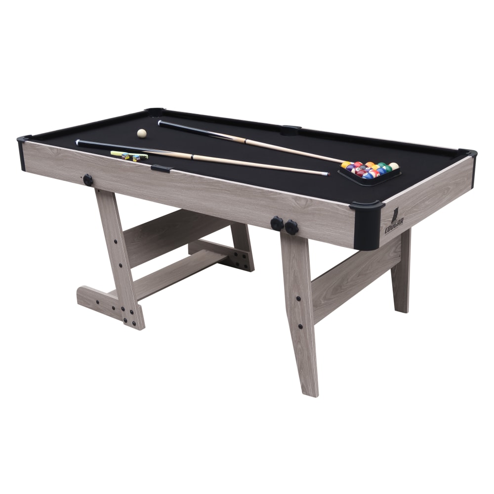 Table de billard pliable incl. accessoires, look bois/noir