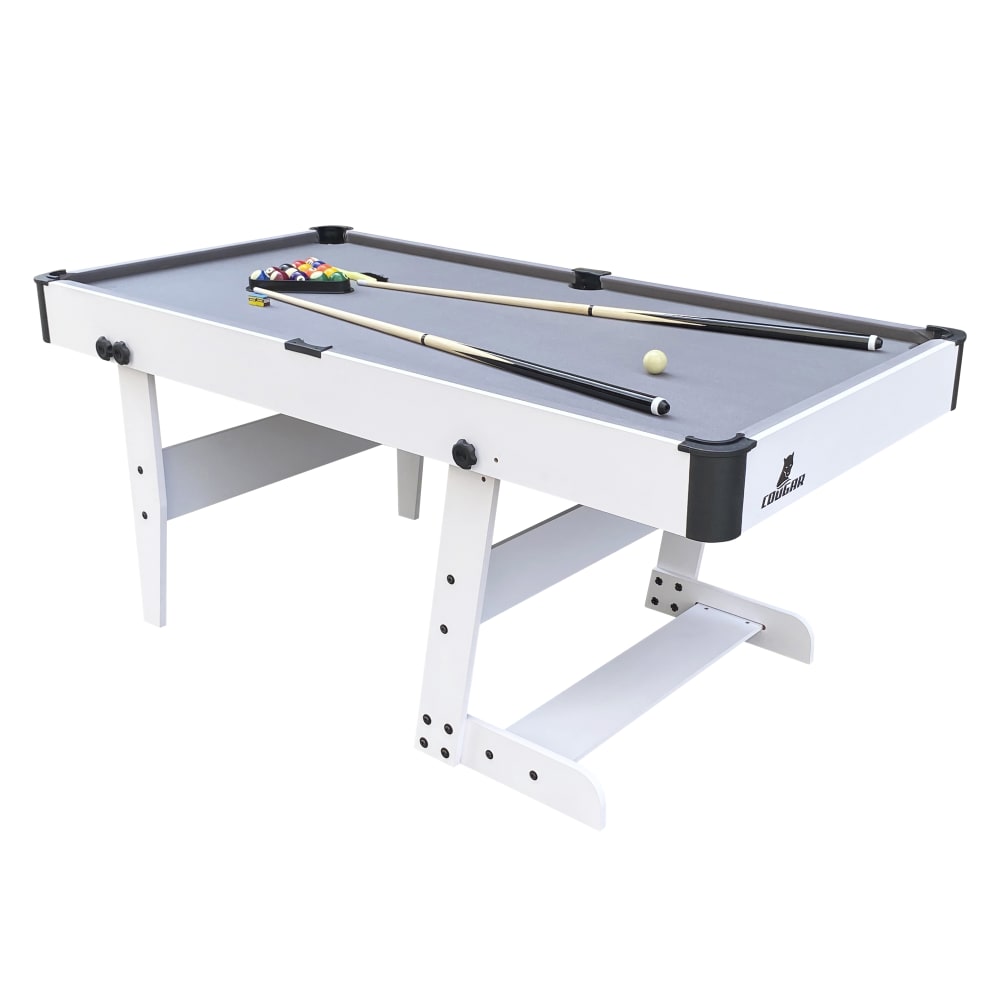 Billardtisch klappbar inkl. Zubehör 6ft, weiß/grau - Maisons Du