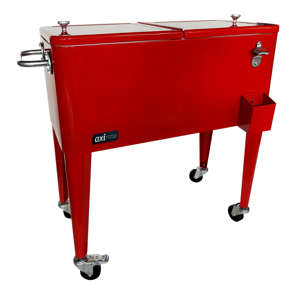 Glacière à roulettes, couleur rouge, 76 litres