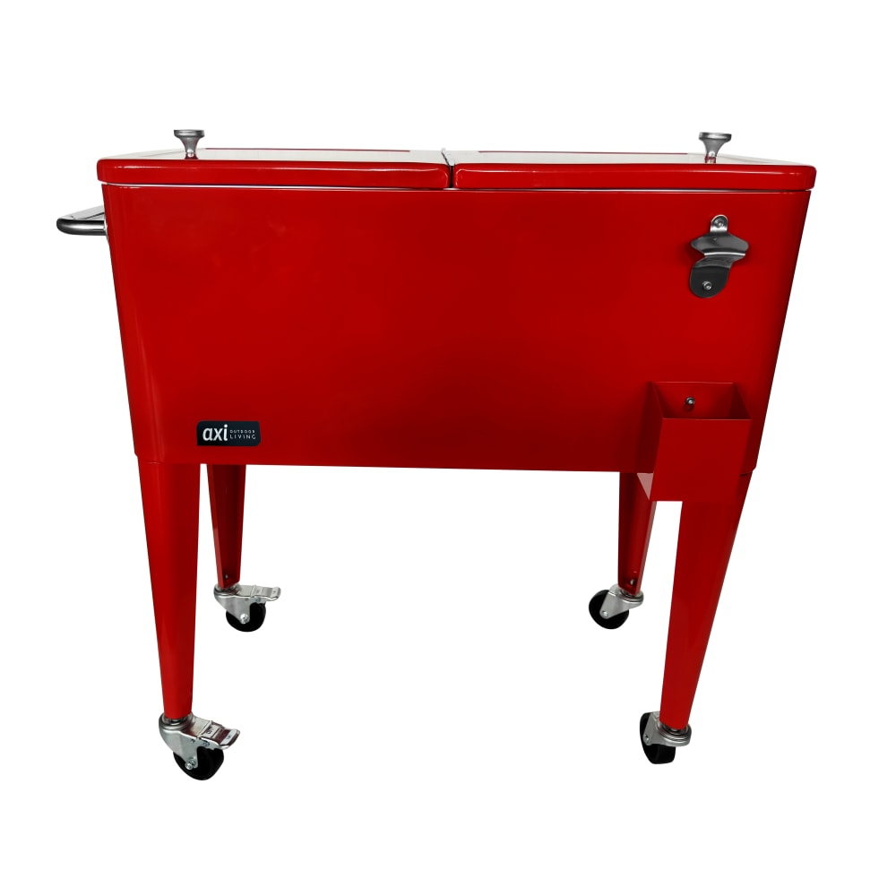 Glacière à roulettes, couleur rouge, 76 litres