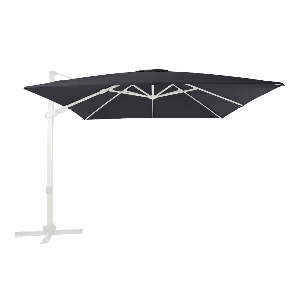 Parasol rectangulaire, déporté, aluminium, blanc/gris, 300x300cm