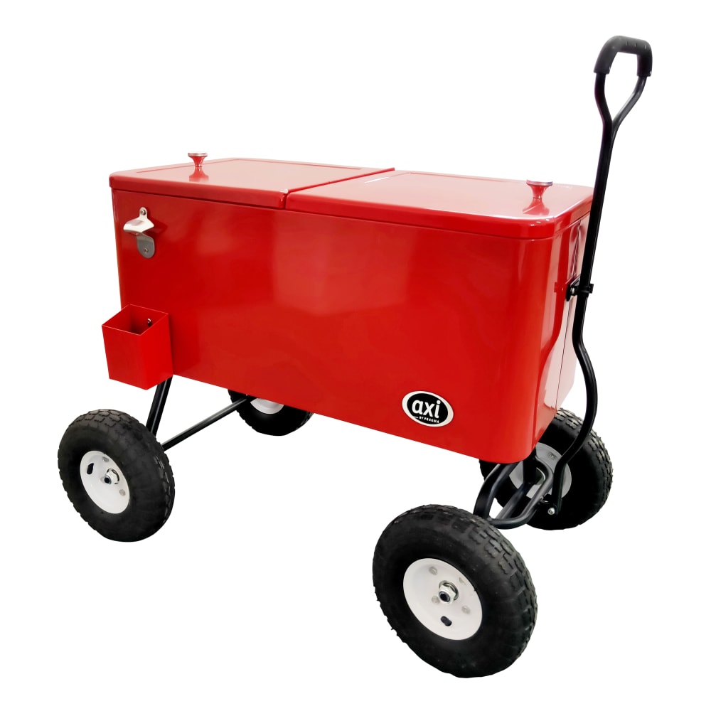 Glacière à roulettes, couleur rouge, 76 litres