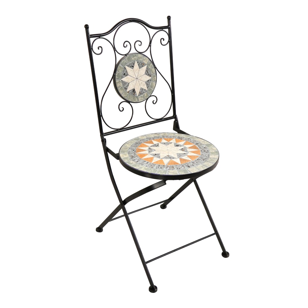 Table bistrot avec 2 chaises, mosaïque, gris/marron - Maisons du Monde
