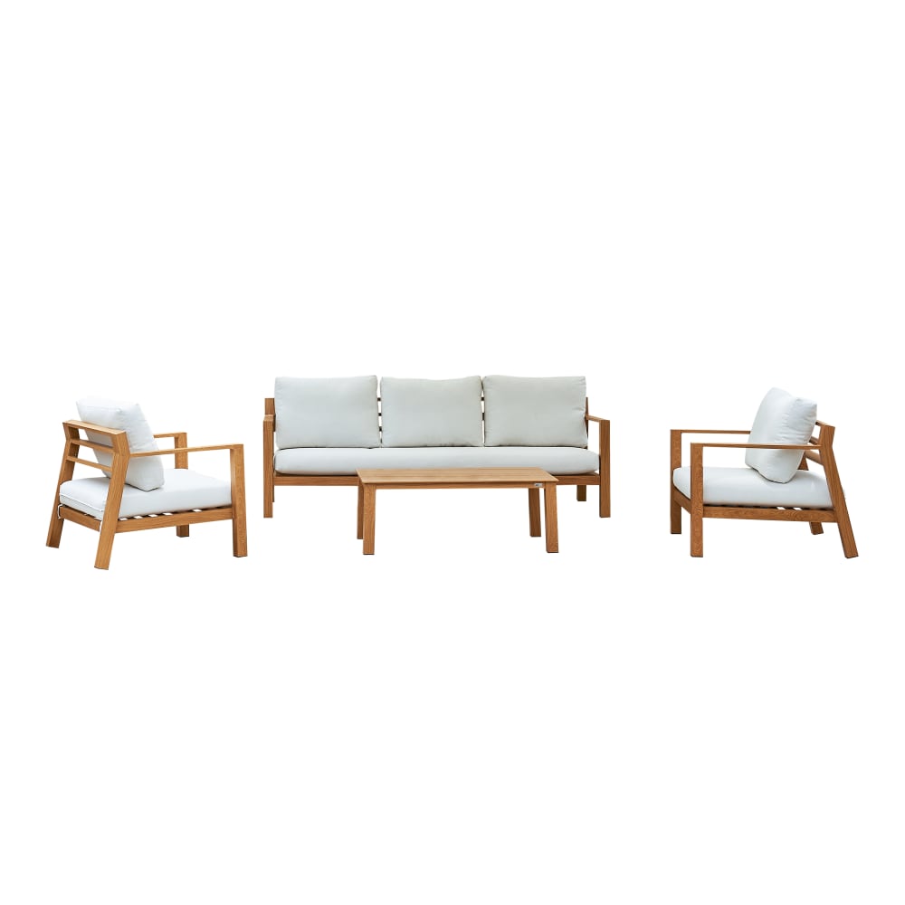 Ensemble de salon, 5 personnes avec banc, en aluminium