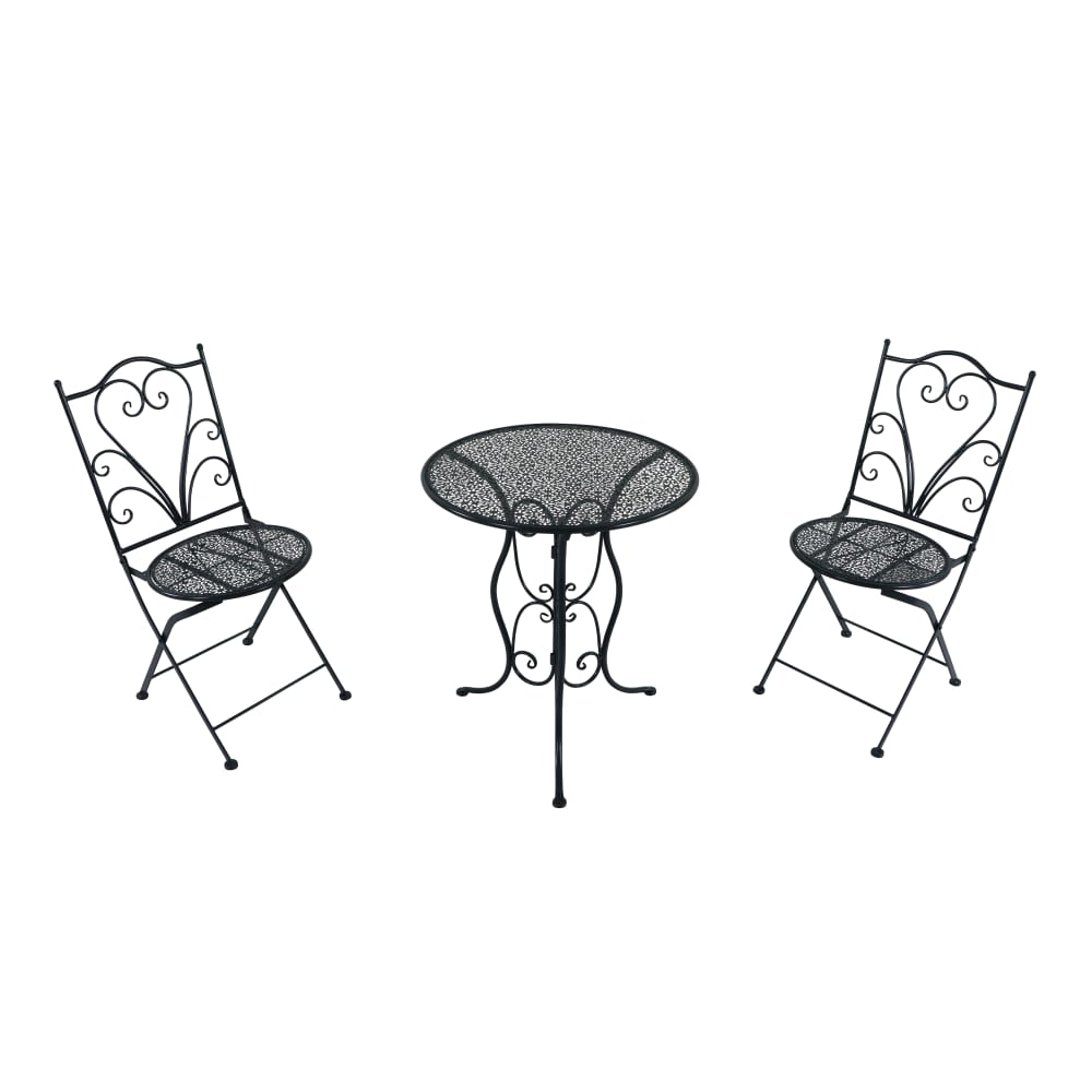 Tasble de bistrot avec 2 chaises, anthracite