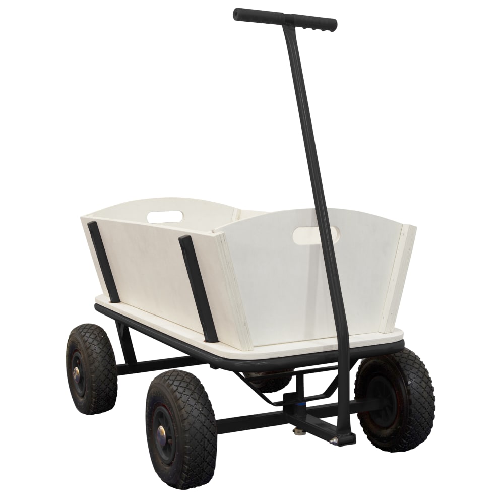 Bollerwagen aus Holz mit Luftreifen 94x61x97cm, anthrazit -