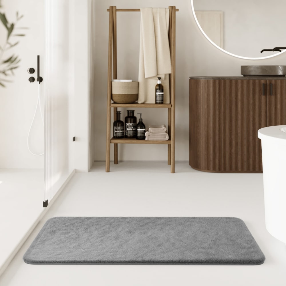Tapis de bain doux tufté gris 60x100 - Maisons du Monde