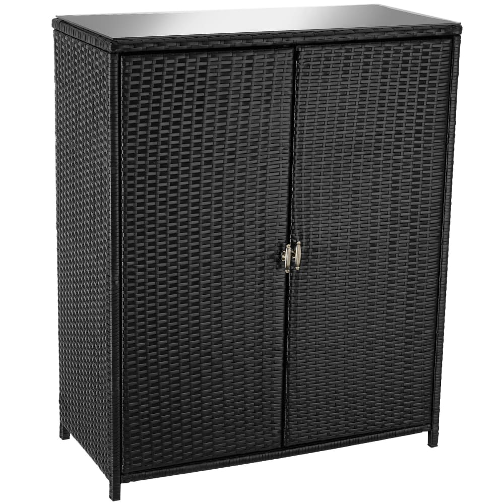 Armoire de jardin en rotin cadre en aluminium avec 4 compartiments