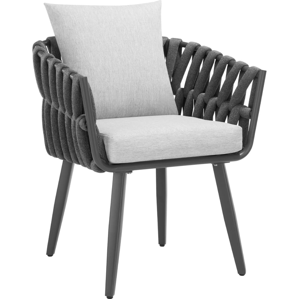 Chaise cadre en aluminium rembourrée capacité 120 kg gris anthracite