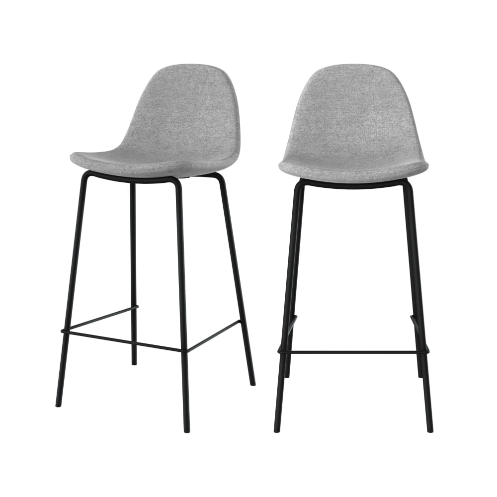 Maison Pavane Set aus 2 Stühlen für die Kücheninsel aus hellgrauem Stoff 65,5 cm style modern - Stoff
