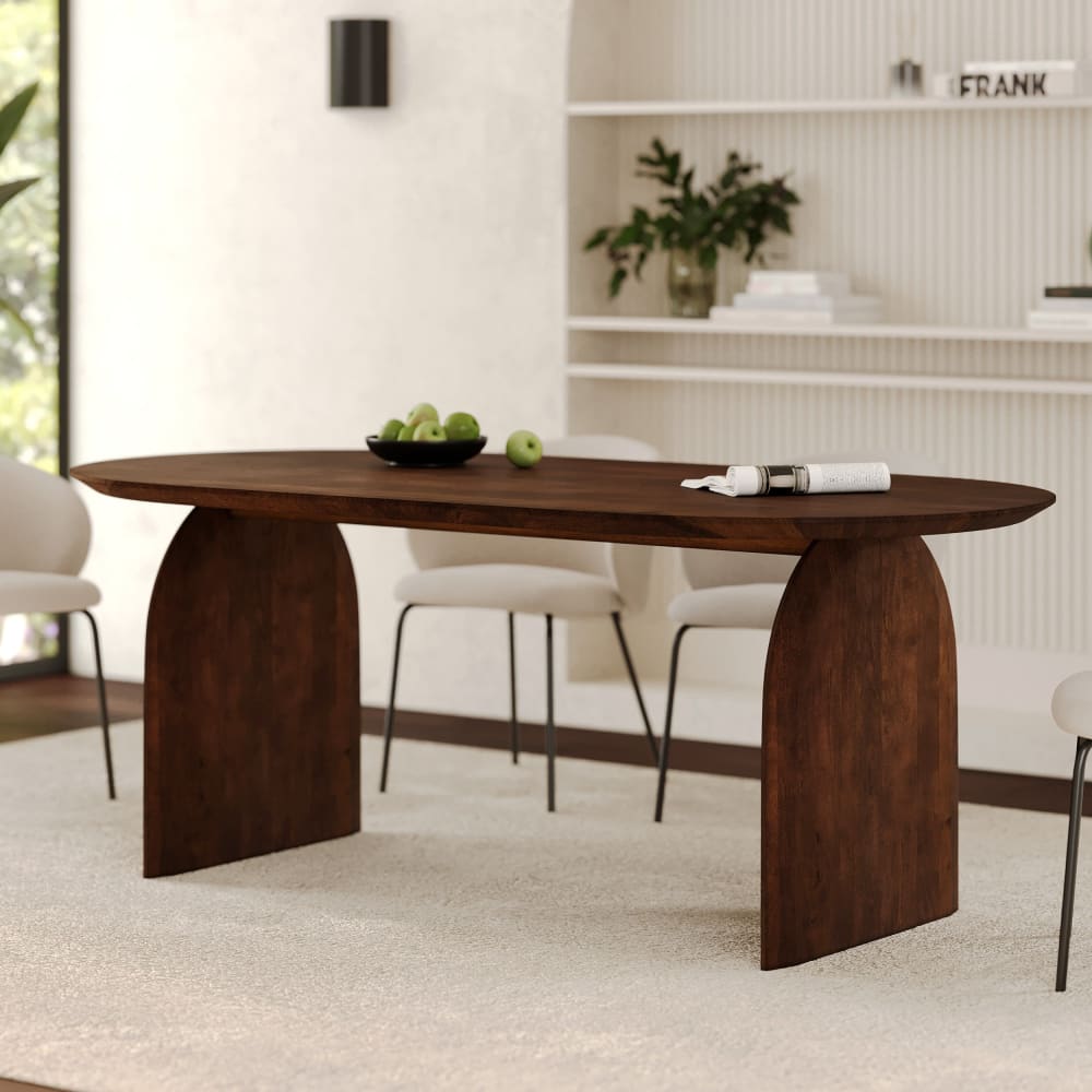 Ovaler Tisch aus massivem Mangoholz für 6 Personen - Maisons Du