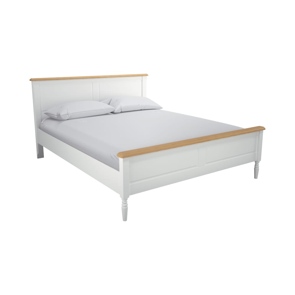 Lit effet bois et blanc 140 x 190 cm - Maisons du Monde