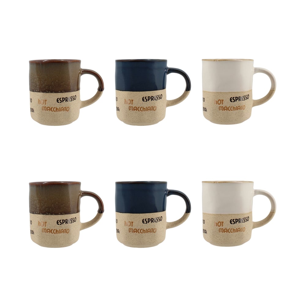 Lot de 6 tasses assorties macchiato 34cl Lot de 6 tasses assorties macchiato 34cl