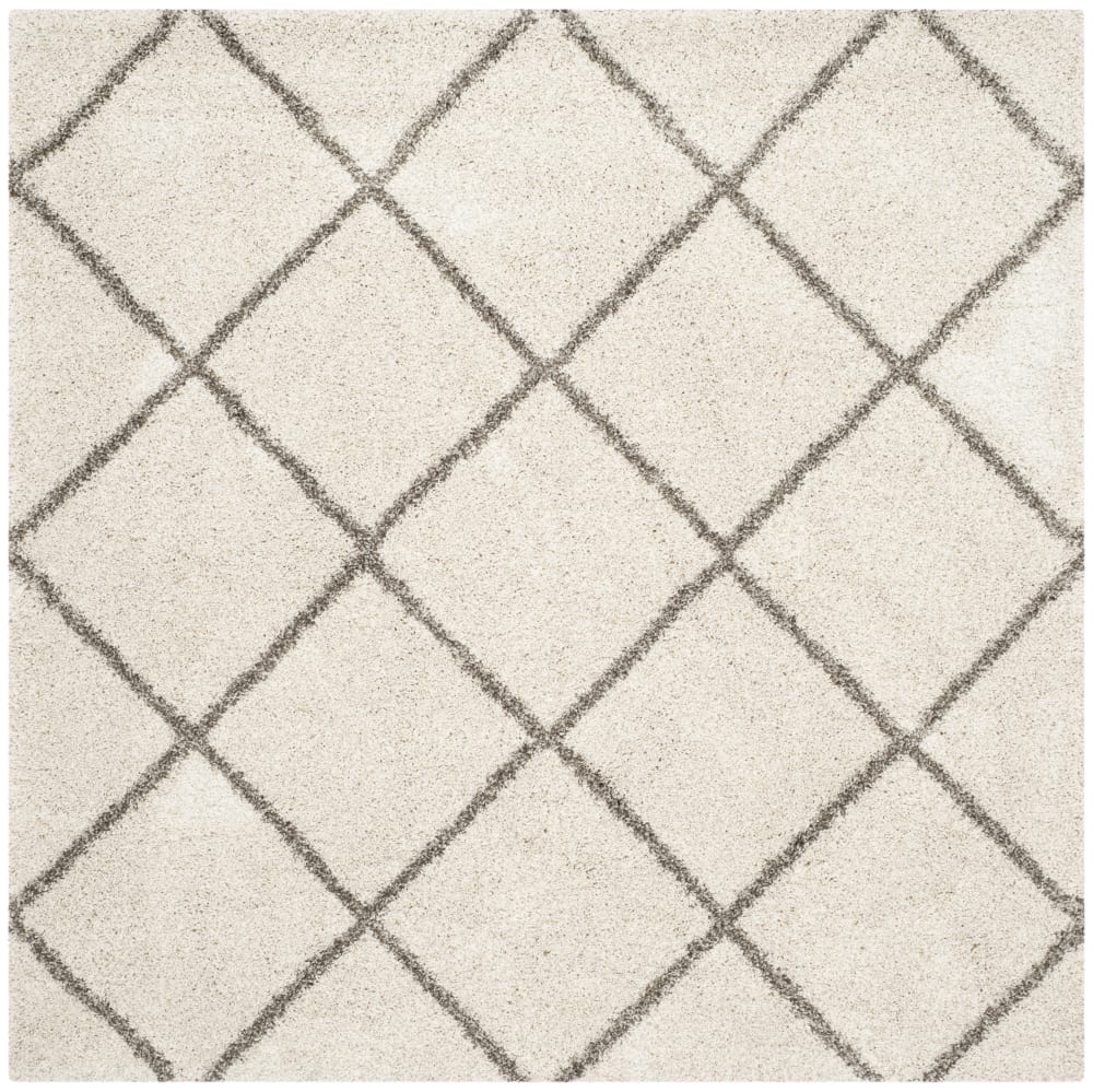 Tapis en polypropylène blanc/gris, 213 x 213 cm