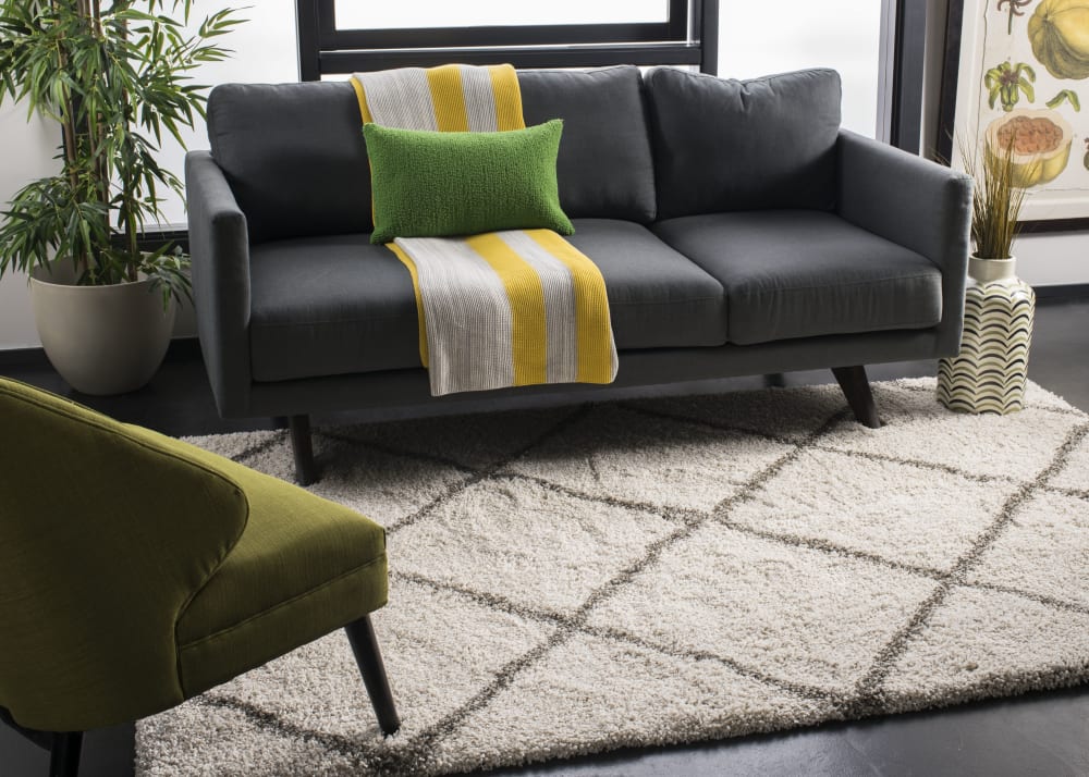 Tapis en polypropylène blanc/gris, 213 x 213 cm — vue 3
