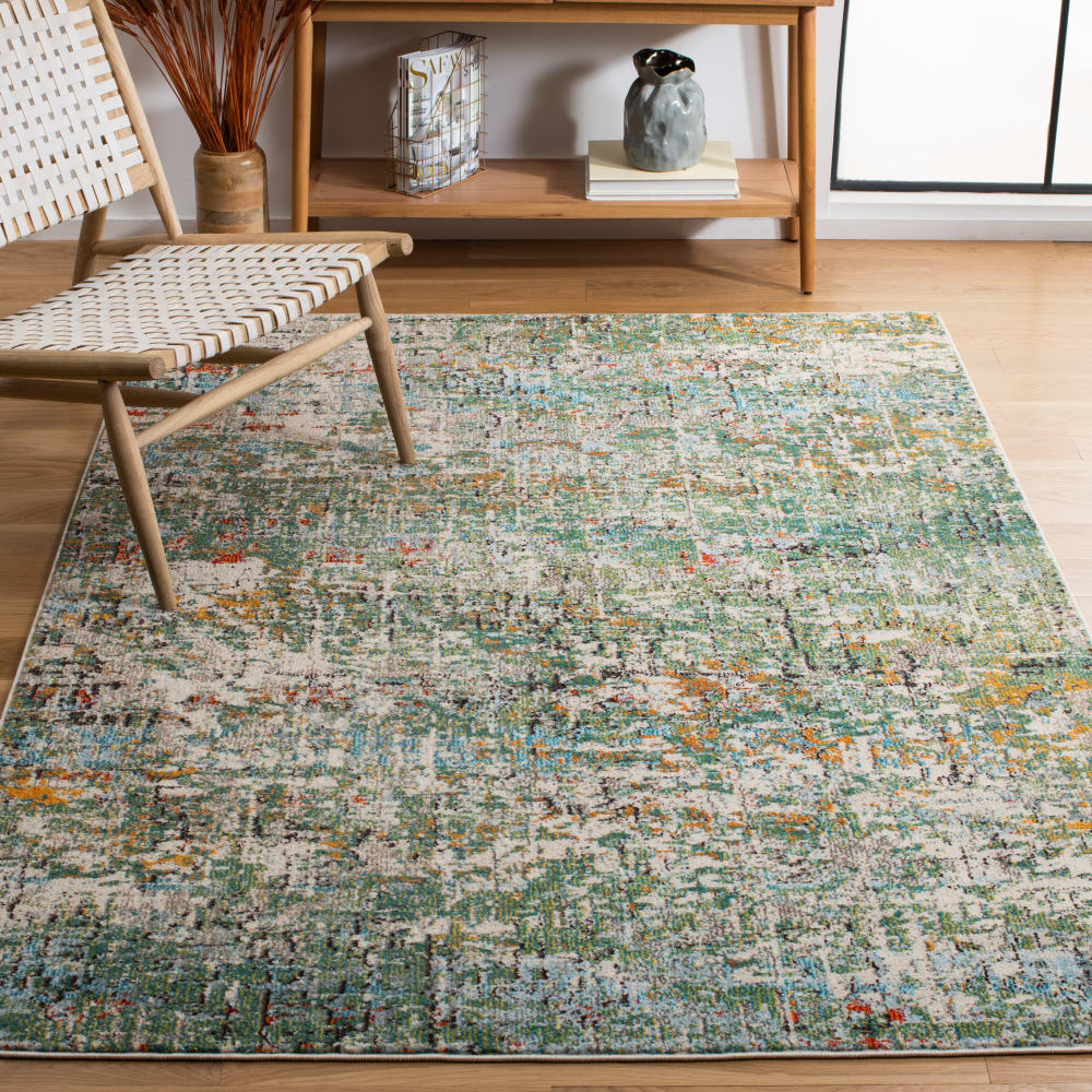 Tapis contemporain en polypropylène vert/bleu, 160 x 229 cm — vue 3