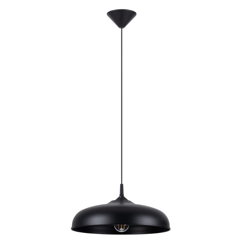 Lampe suspendue acier noir H 74 cm