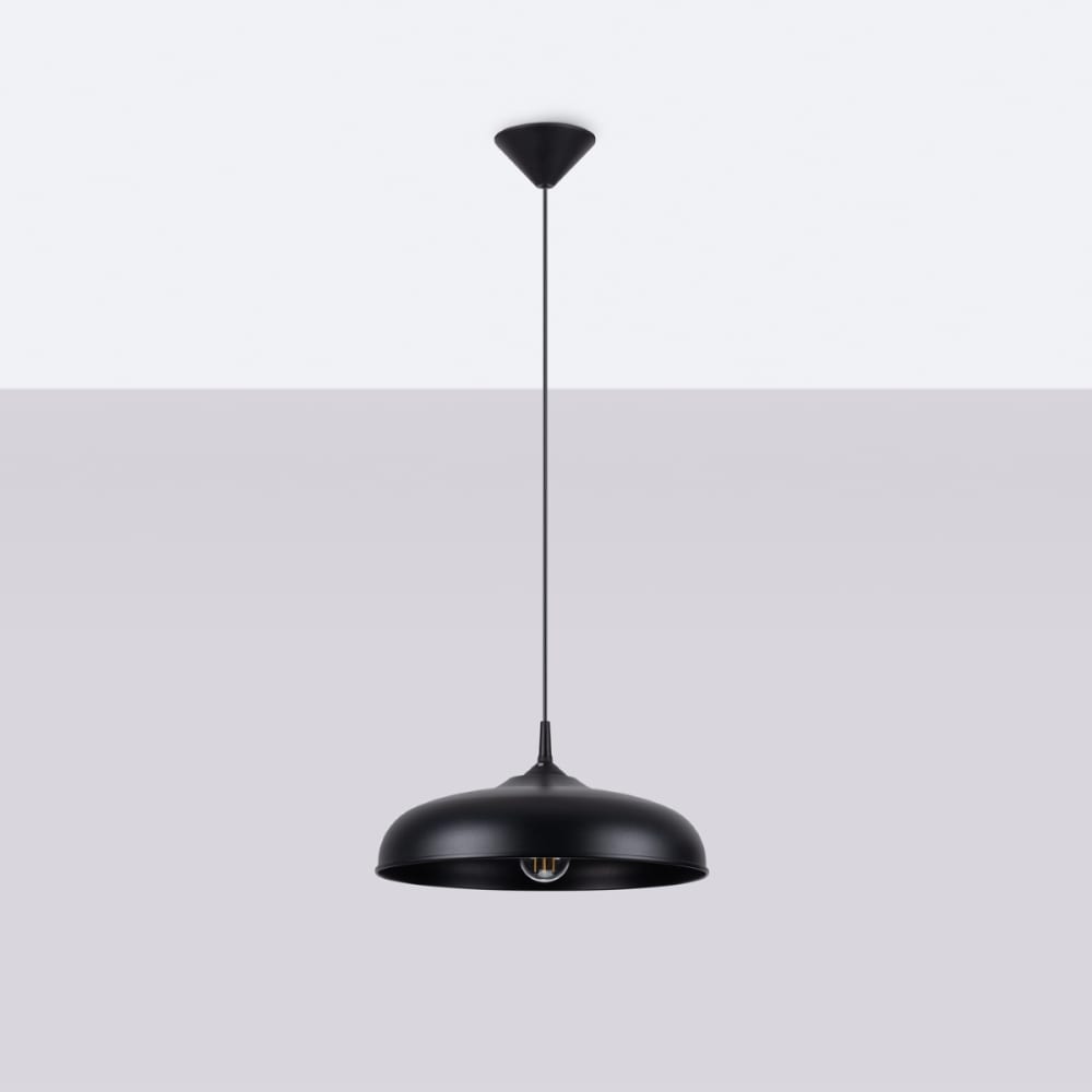 Suspension Acier Noir E27 1 Gina — vue 3