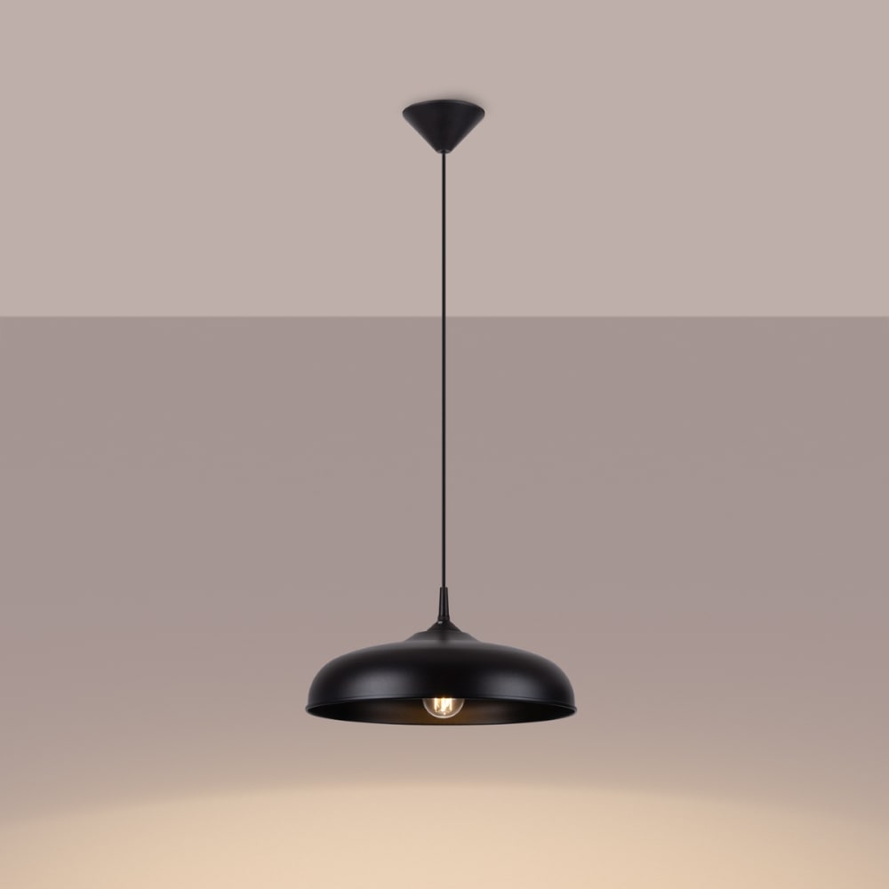 Suspension Acier Noir E27 1 Gina — vue 4