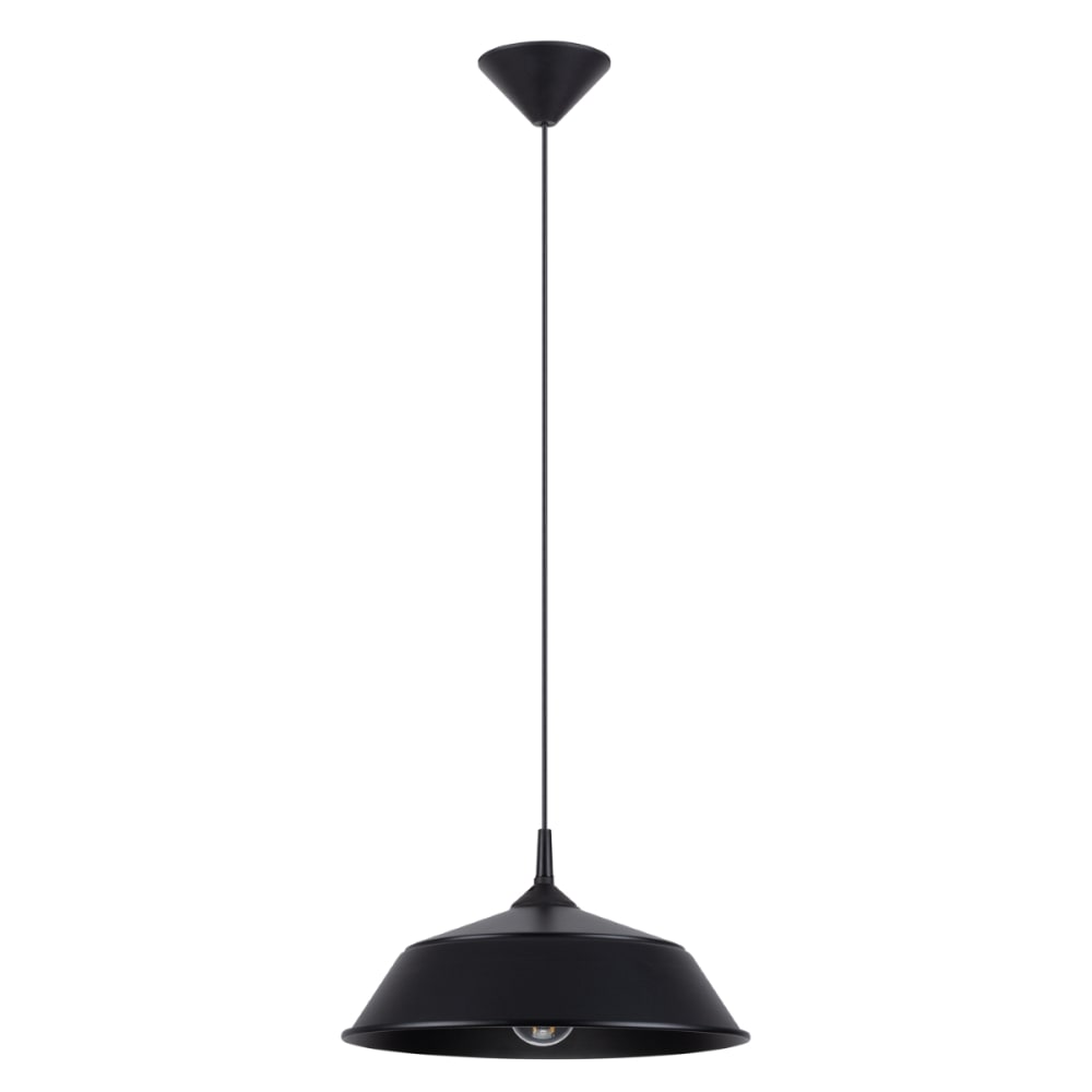 Lampe suspendue acier noir H 74 cm