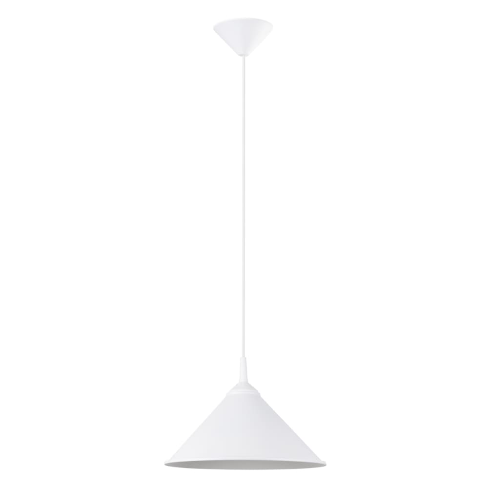 Lampe suspendue acier blanc H 76 cm