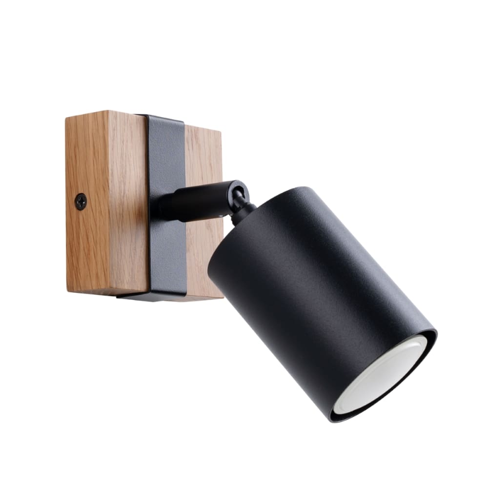 Sollux Lighting Wandlampen aus Stahl/Naturholz in schwarz/Naturholz style classic chic Öko-Tex Zertifikat - Stahl