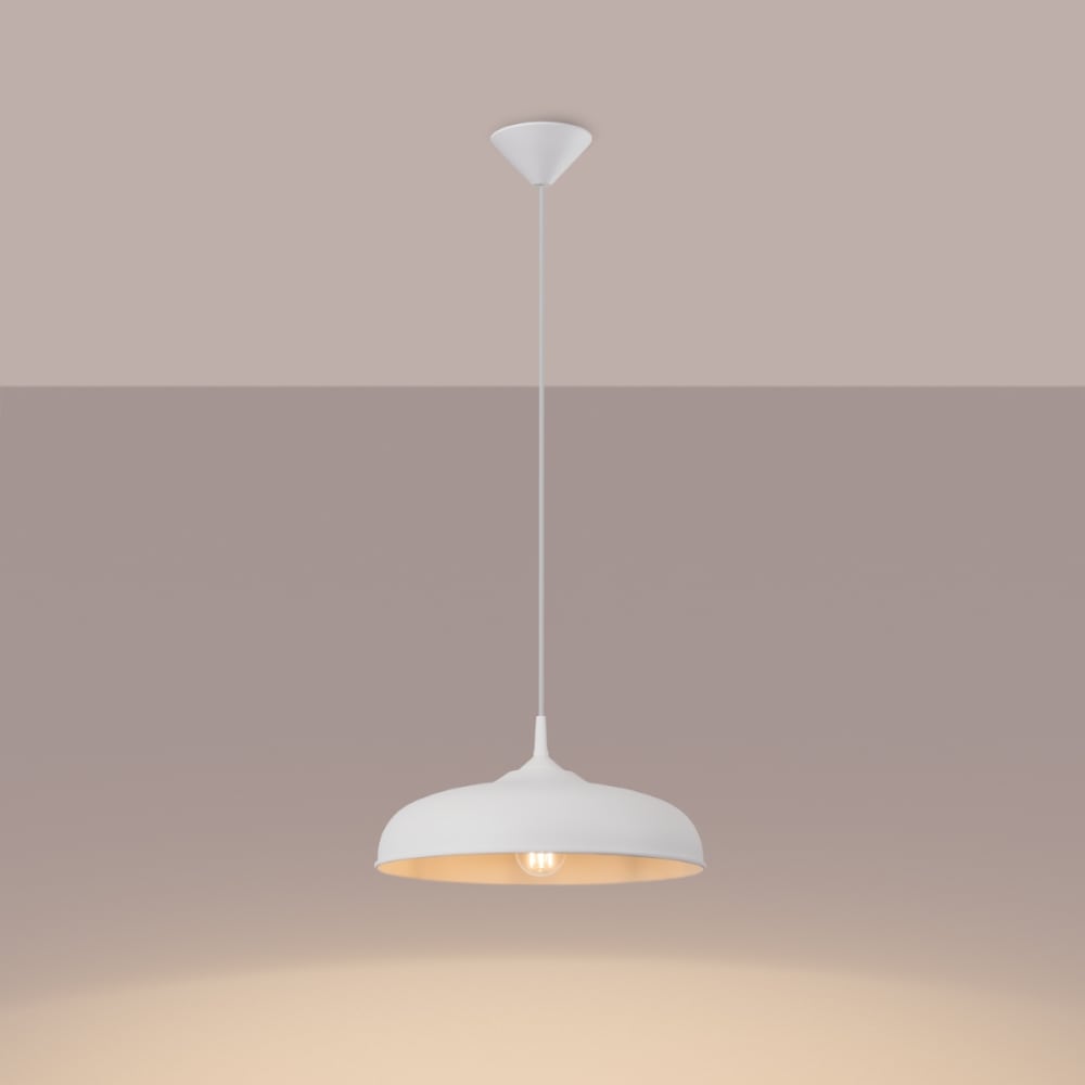 Suspension Acier Blanc E27 1 Gina — vue 4
