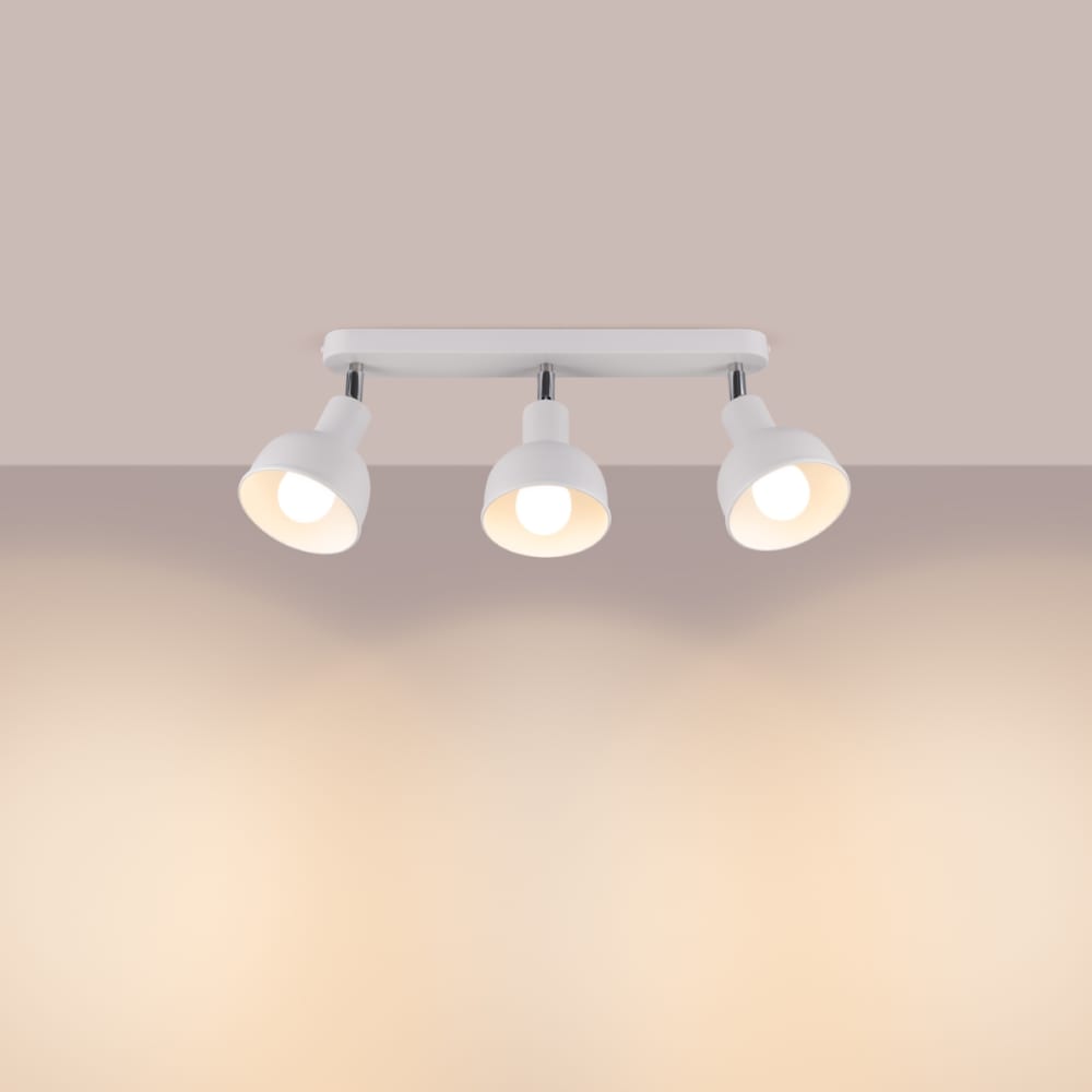 Plafonnier Acier Blanc E27 3 Elba — vue 4