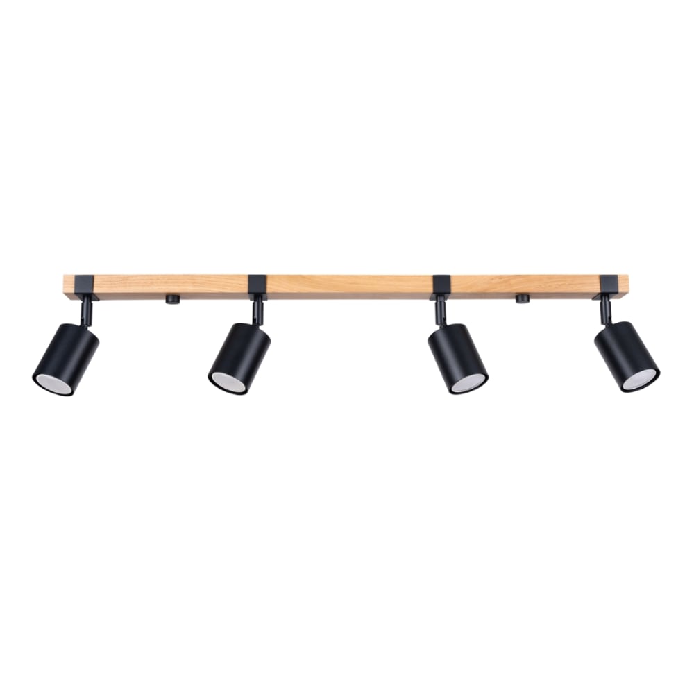Sollux Lighting Deckenlampen aus Stahl/Naturholz in schwarz/Naturholz style classic chic Öko-Tex Zertifikat - Stahl