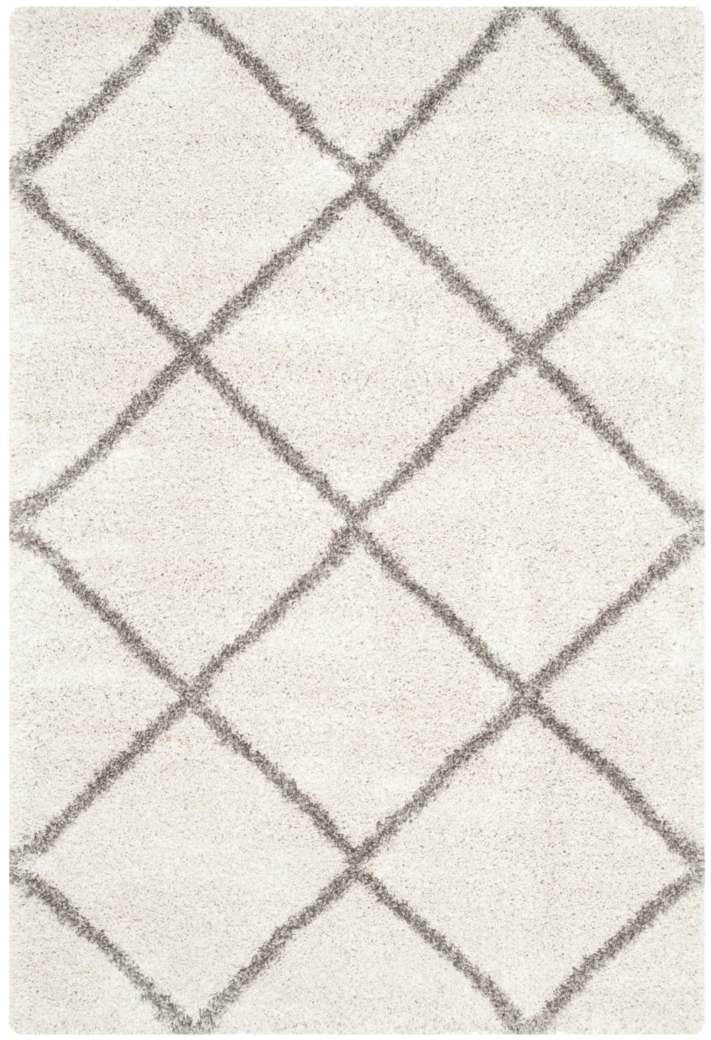 Tapis en polypropylène blanc/gris, 155 x 229 cm
