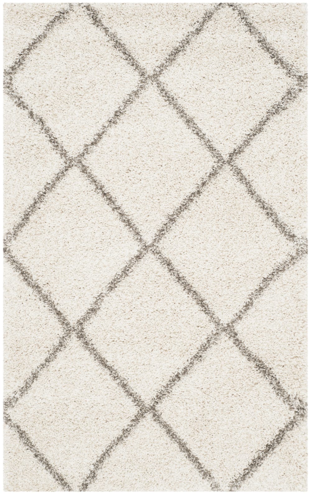 Tapis en polypropylène blanc/gris, 91 x 152 cm