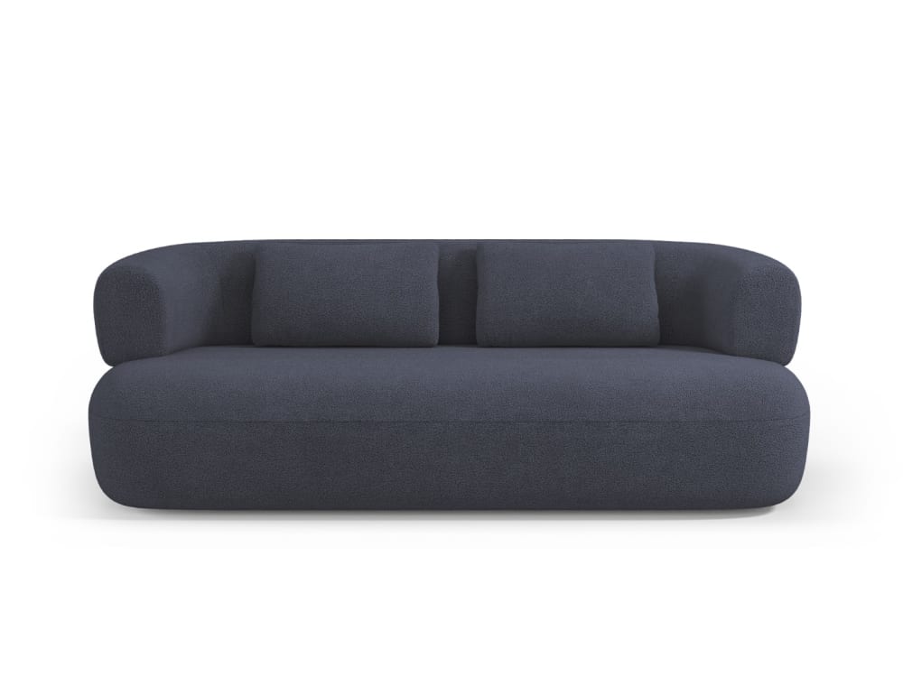 Canapé 3 places en tissu bouclé bleu foncé