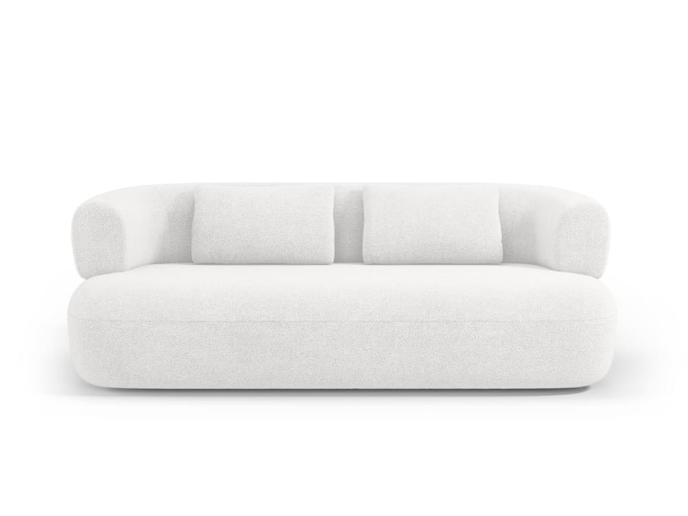 Micadoni Home 3-Sitzer Sofa aus Boucle elfenbein Weiß Stoff
