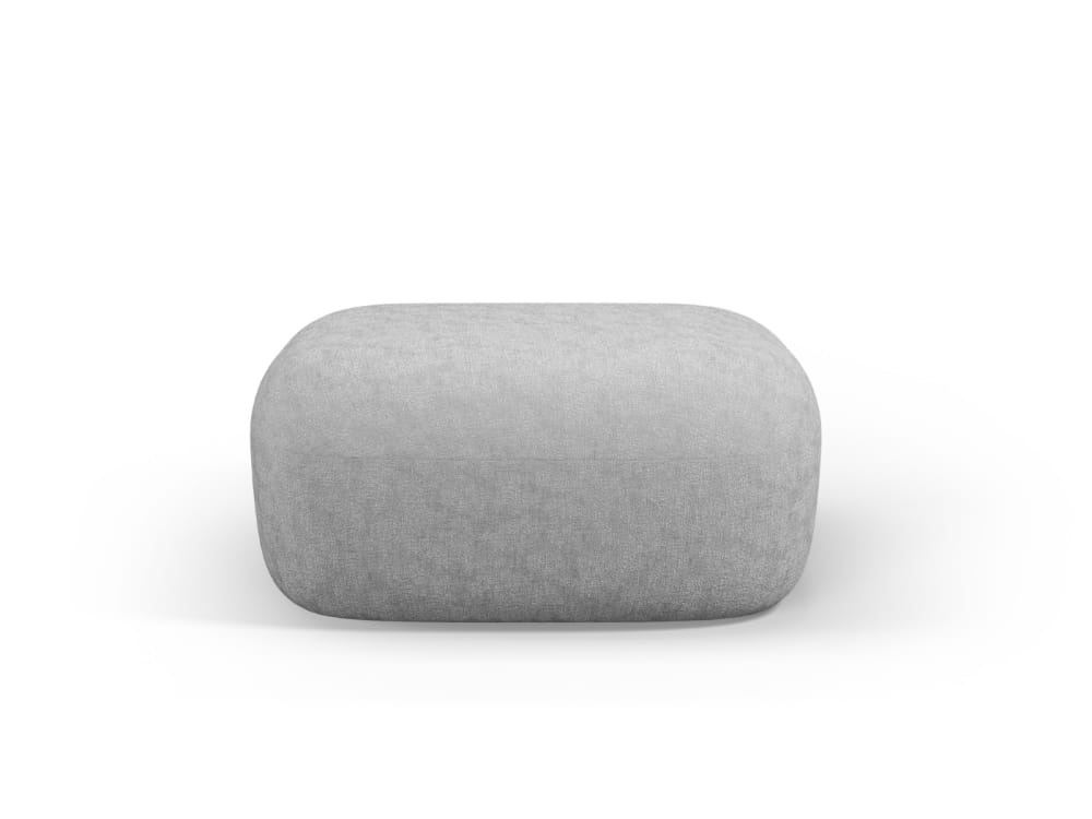 Pouf en tissu chenille - argent