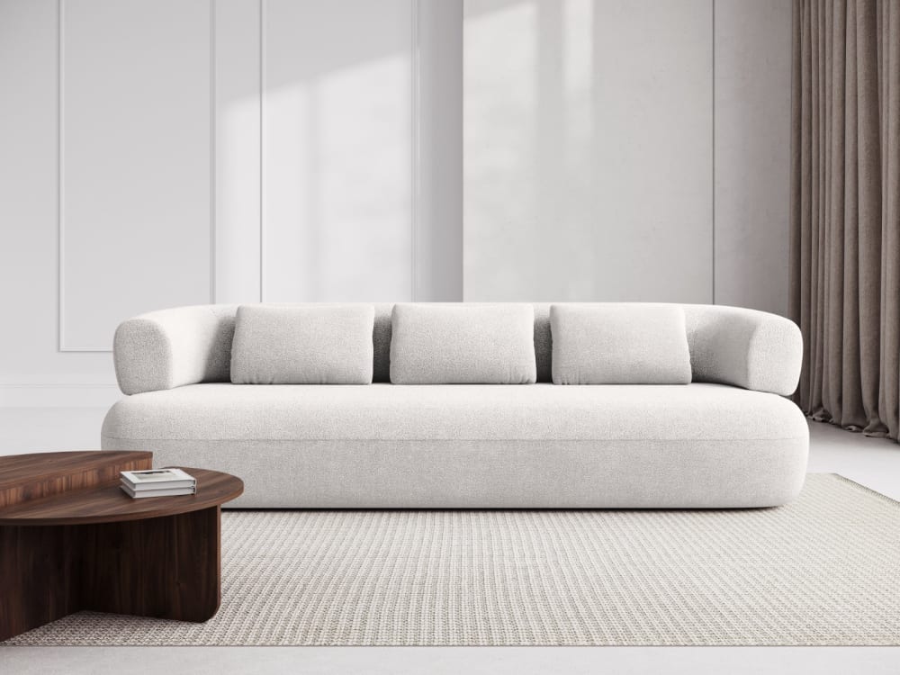 4-Sitzer Sofa aus Boucle elfenbein - Maisons Du Monde