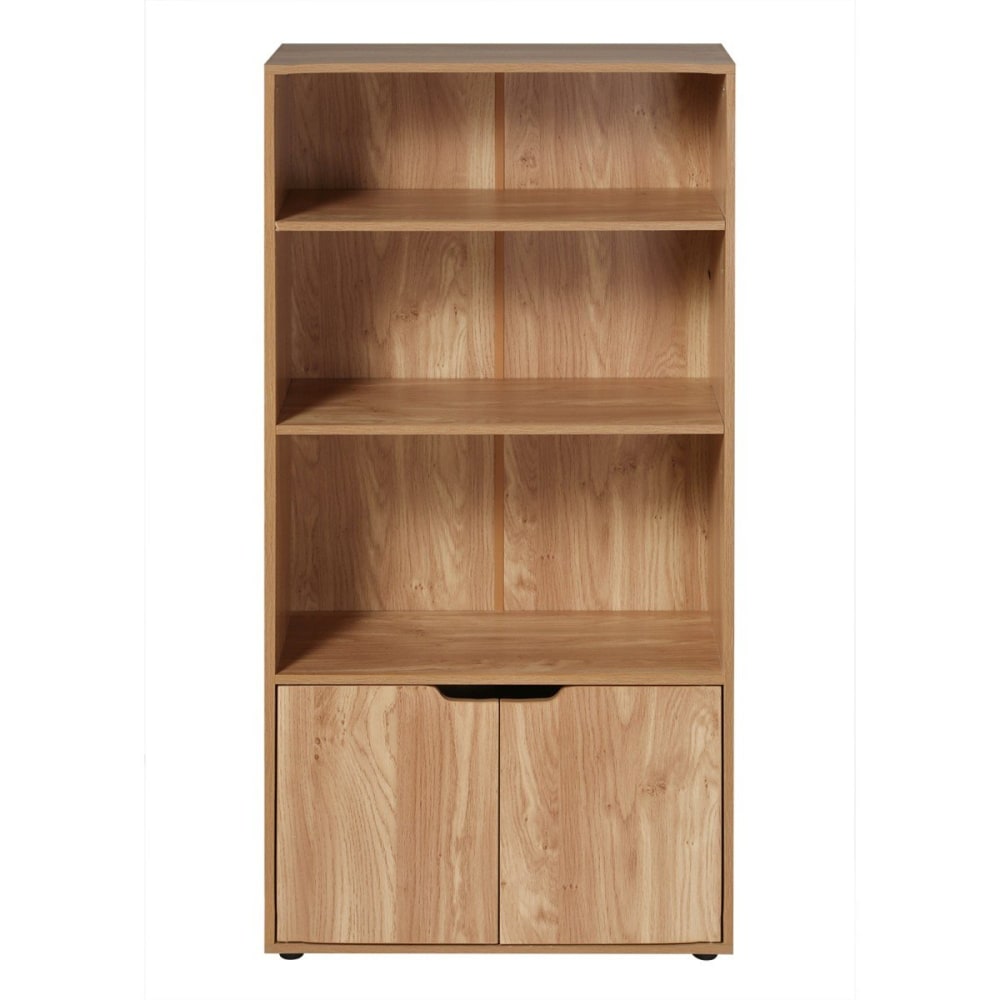 Etagère 3 niveaux et rangement 2 portes - h120 cm - bois Etagère 3 niveaux et rangement 2 portes - h120 cm - bois