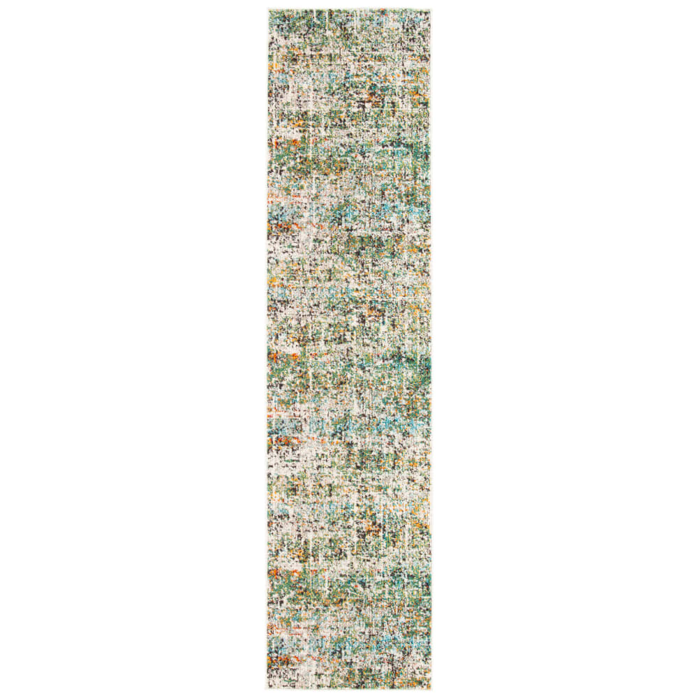 Tapis contemporain en polypropylène vert/bleu, 61 x 244 cm