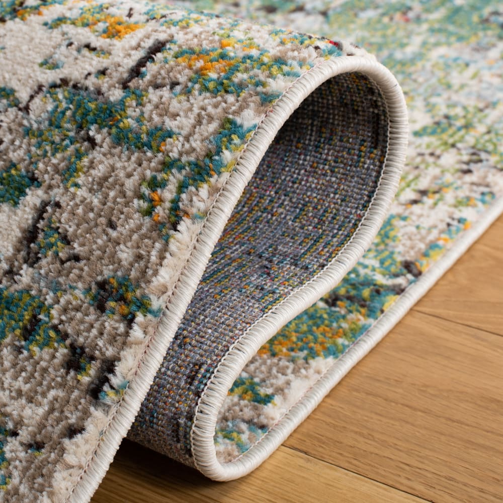 Tapis contemporain en polypropylène vert/bleu, 61 x 244 cm — vue 4