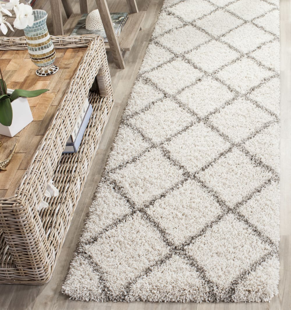 Tapis en polypropylène blanc/gris, 69 x 183 cm — vue 3