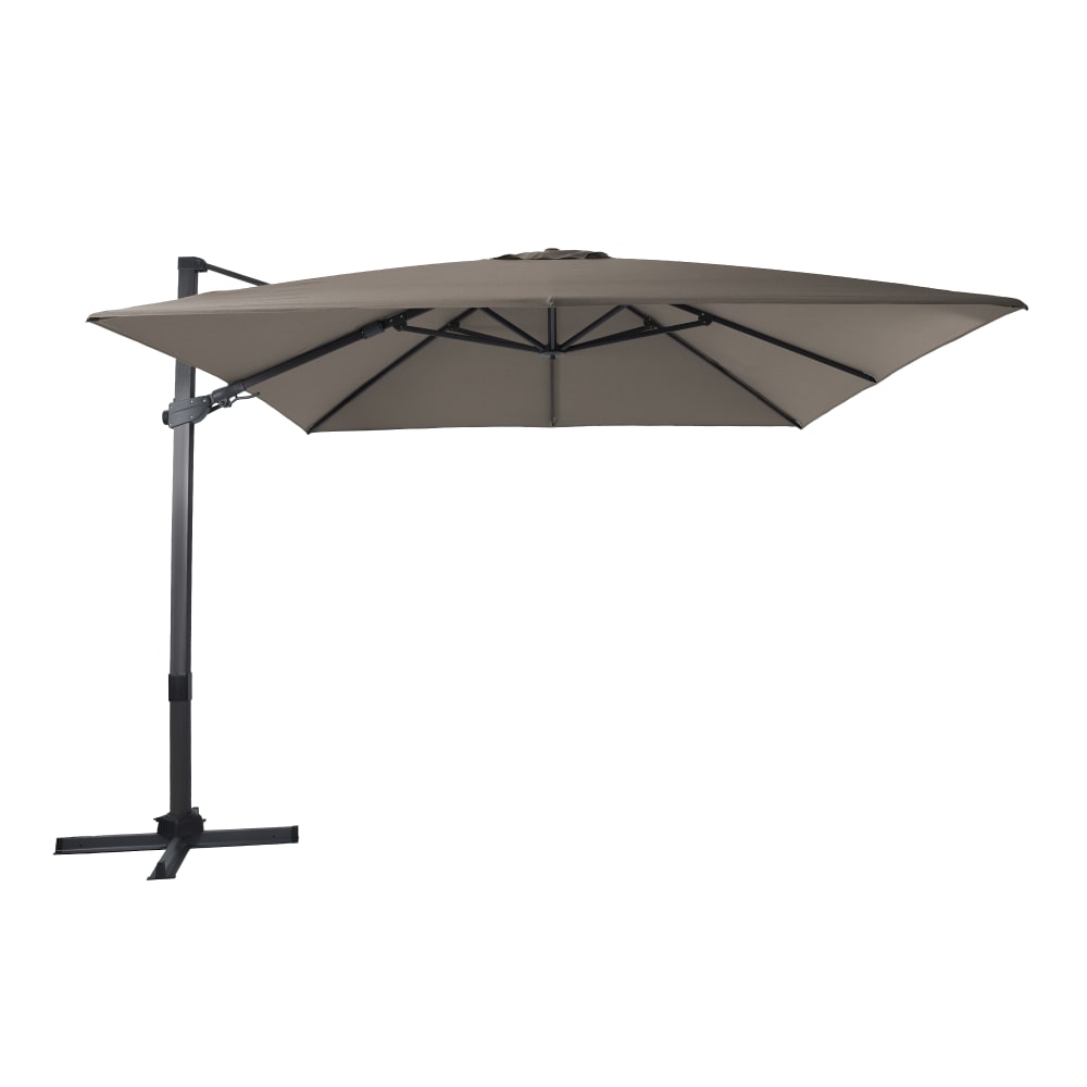 Parasol déporté carré, inclinable, aluminium anthracite, 300x300cm