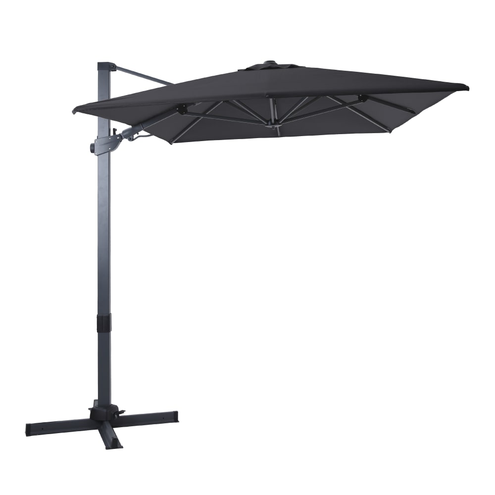 Parasol déporté carré, inclinable, aluminium, anthracite, 200x300cm