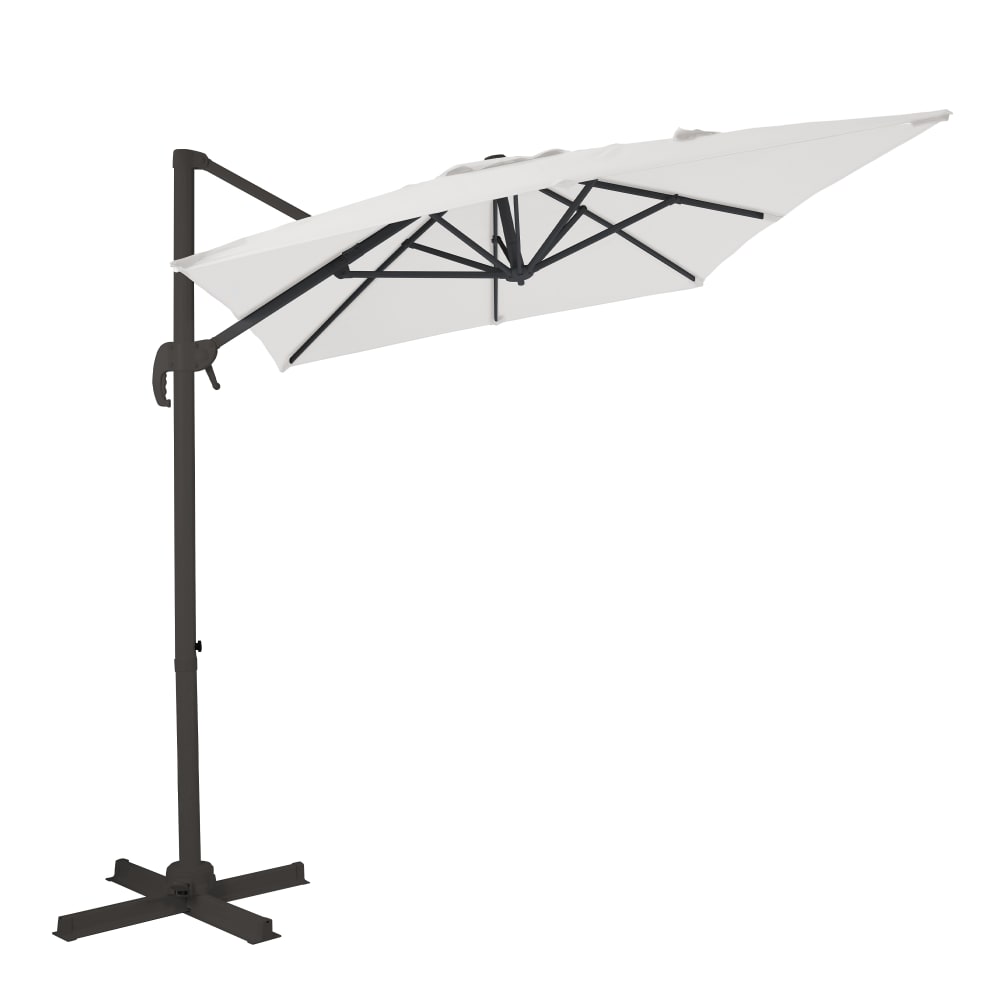 Parasol déporté carré, en aluminium, anthracite, 200 x 300 cm