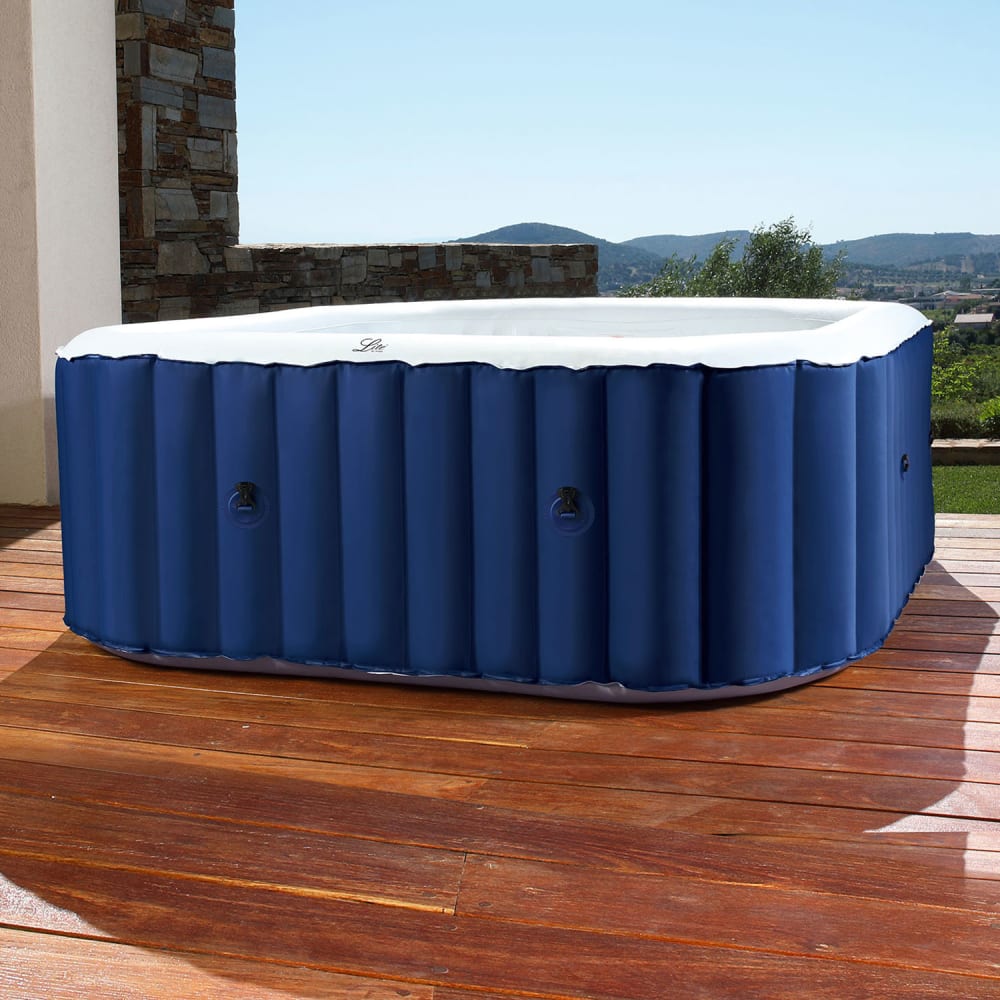 Spa gonflable carré 158cm 4 places bleu