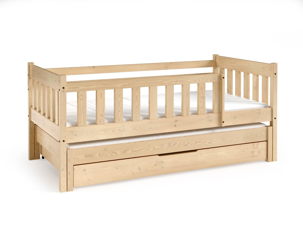 Furnlux Kinderbett Massivholz Kiefer Beige 80x160 style modern Beige Baby