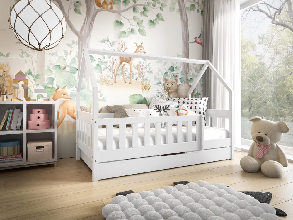Hausbett Massivholz Kiefer Weiß 80x160 - Maisons Du Monde
