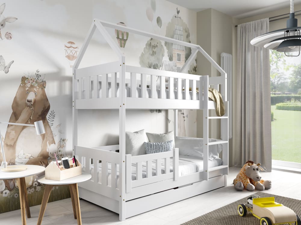 Hausbett Massivholz Kiefer Weiß 80x190 - Maisons Du Monde