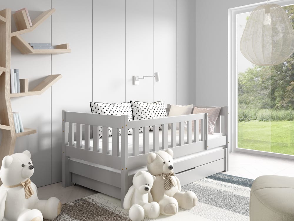 Kinderbett Massivholz Kiefer Grau 80x160 - Maisons Du Monde